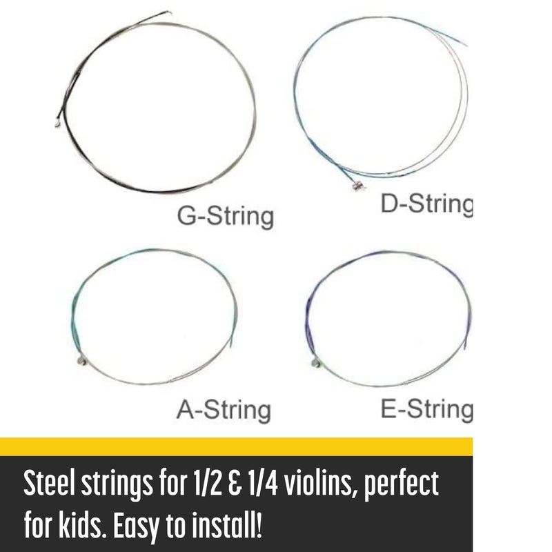 Stravilio Bronze Violin Strings Full Set (G-D-A-E) - Violin String with Ball Ends, Compatible with Violin Sizes 1/2 and 1/4, Perfect for Kids - Image 2